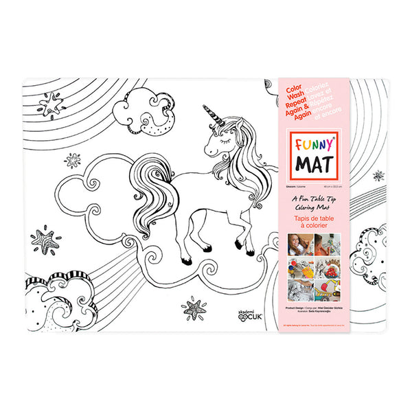 Tapis à colorier lavable Funny Mat ® / Licorne - Studio d'art Shuffle