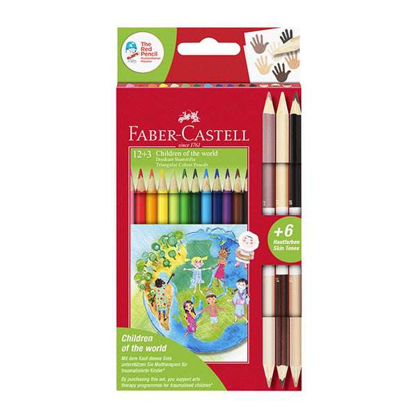 Crayons de couleur enfants du monde FSC (12 + 3)