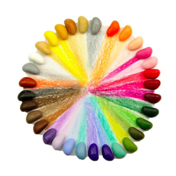 Ensemble de 32 crayons en cire végétale - Crayon Rocks - Studio d'art Shuffle