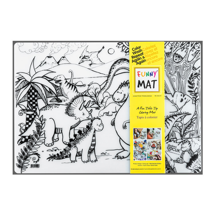 Tapis à colorier lavable Funny Mat® / Dinosaures - Studio d'art Shuffle