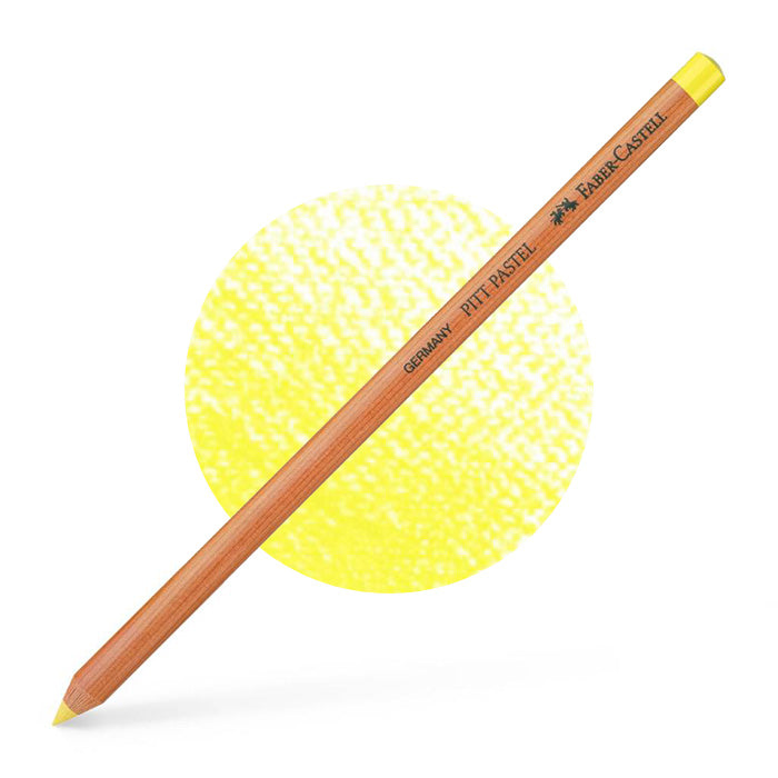 Crayon PITT pastel de Faber-Castell. Couleur jaune clair transparent 104. Produit fabriqué en bois FSC et certifié carboneutre. - Vendu par le Studio d'art Shuffle