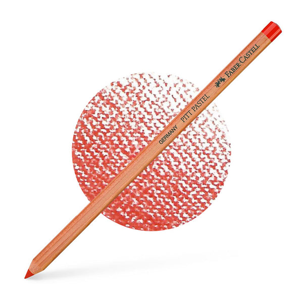 Crayon PITT pastel de Faber-Castell. Couleur rouge écarlate 118. Produit fabriqué en bois FSC et certifié carboneutre. - Vendu par le Studio d'art Shuffle