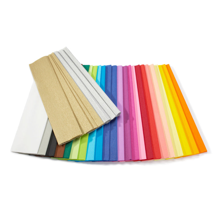 PRÉCOMMANDER - Papier crépon uni / Rouleau (25 couleurs disponibles) - Studio d'art Shuffle