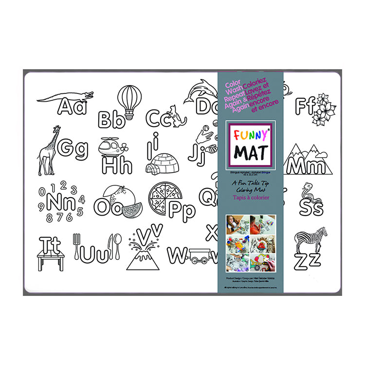 Tapis à colorier lavable Funny Mat ® / Alphabet (bilingue) - Studio d'art Shuffle