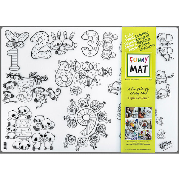 Tapis GÉANT à colorier lavable Funny Mat ® / Nombres farfelus - Studio d'art Shuffle