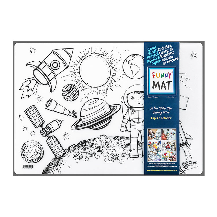 Tapis à colorier lavable Funny Mat ® / Espace - Studio d'art Shuffle